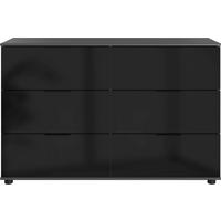 Komód Barcelona 130/80cm - grafitszürke, Basics, faalapú anyag/Üveg (130/83/41cm) - Livetastic