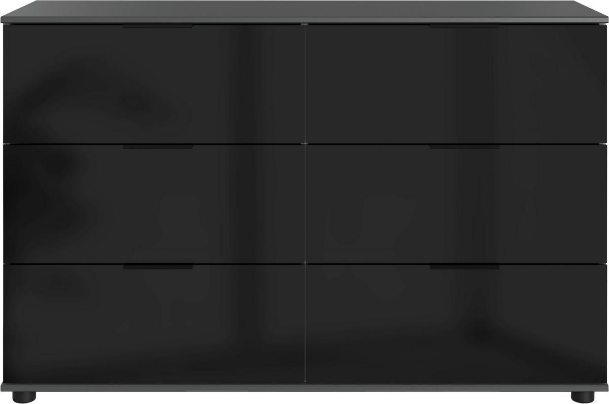 Komód Barcelona 130/80cm - grafitszürke, Basics, faalapú anyag/Üveg (130/83/41cm) - Livetastic