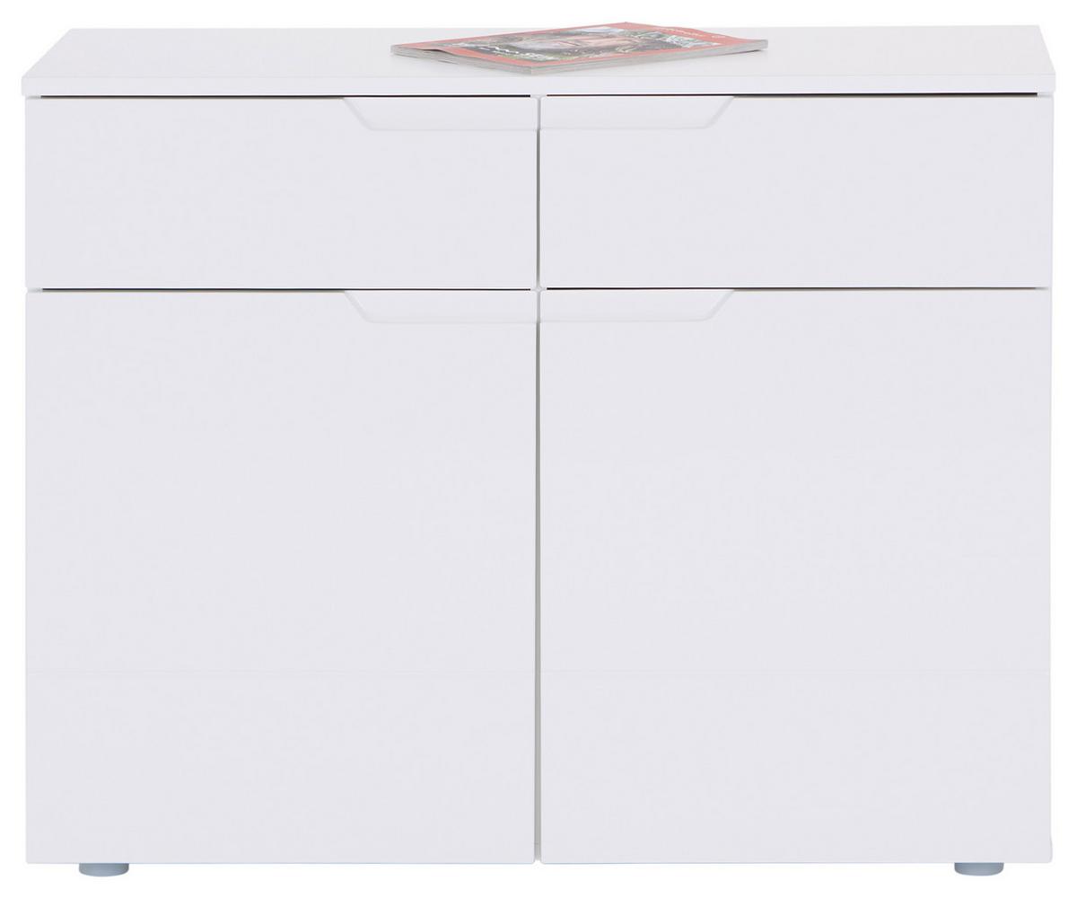 Kommode 100cm Hilton, Weiß Hilton - Weiß Hochglanz/Weiß, MODERN, Holzwerkstoff (100/81,4/40cm)