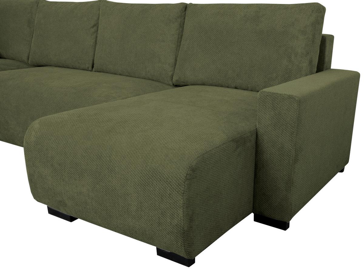 Wohnlandschaft Veronice Olivgrün B: 313 cm - Blau/Schwarz, Trend, Textil (171/313/141cm)