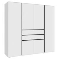 DREHTÜRENSCHRANK Falun Weiß B: 197cm - Weiß, MODERN, Holzwerkstoff (197/194/56cm) - MID.YOU