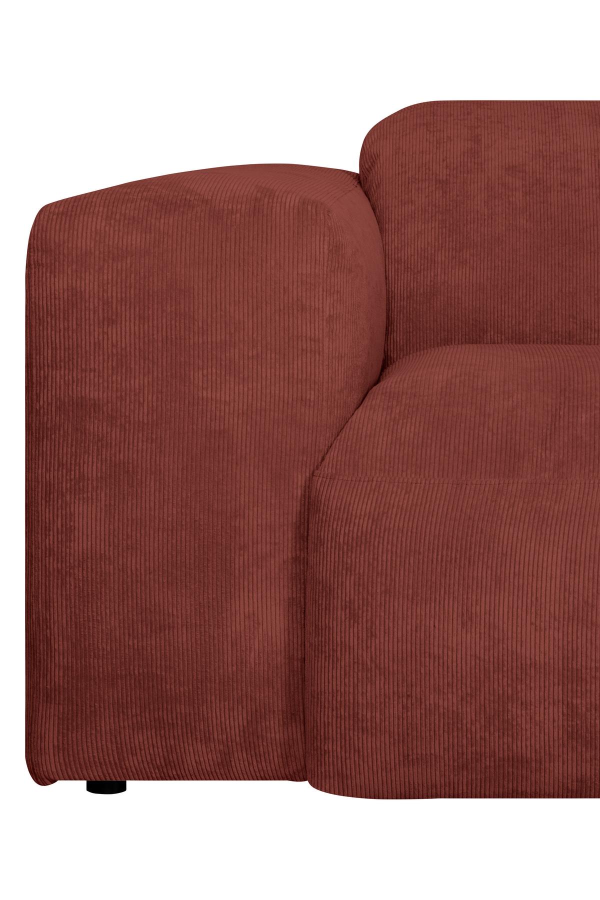 Ecksofa Hannah Rot 343x170 cm - Rot/Schwarz, Design, Textil (343/170cm) - MID.YOU
