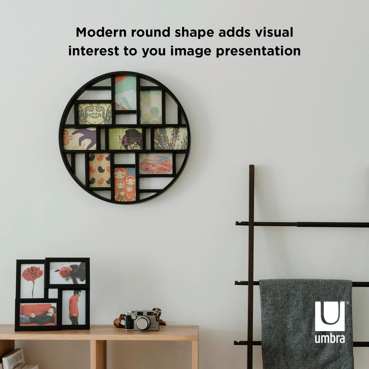 Collagen-Bilderrahmen Schwarz B: 55,6 cm - Schwarz, Design, Kunststoff (55,6/4,6/55,6cm) - Umbra