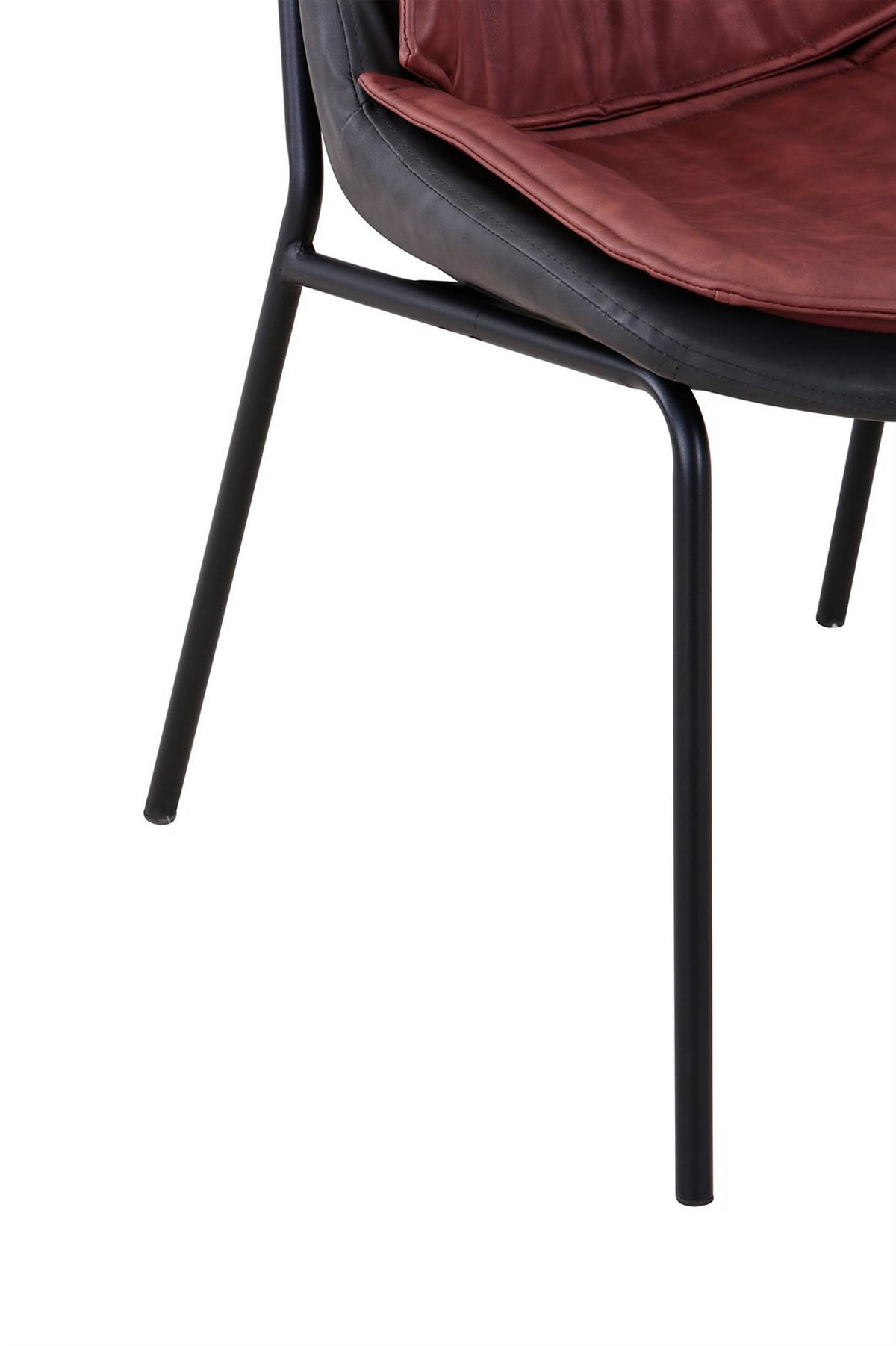 Stuhl Brady 200 Rotbraun - Rotbraun/Schwarz, Design, Textil/Metall (54/84/64cm) - Kayoom
