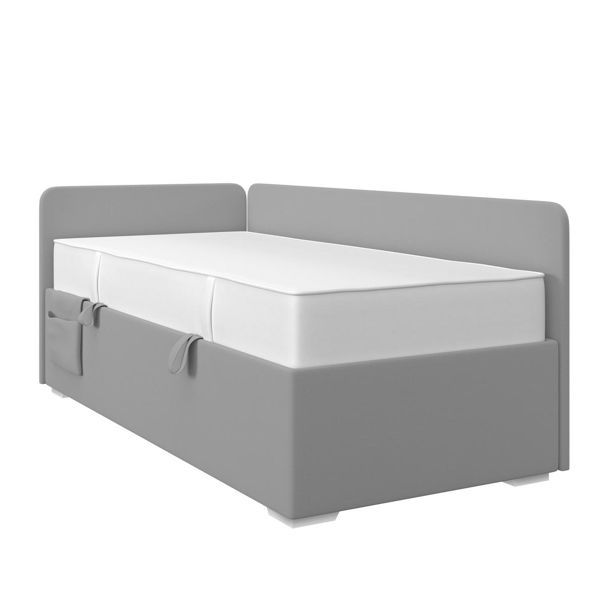 Polsterbett Remi - Chromfarben/Dunkelblau, MODERN, Holz/Textil (90/200cm)