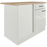 Rohová spodní skříňka LEVI - šedá/černá, Moderní, kov/kompozitní dřevo (110/86/60cm) - FlexWell