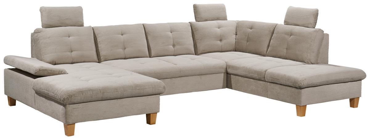 Wohnlandschaft Ascot Grau U: 170x324x220 Cm - Eichefarben/Grau, KONVENTIONELL, Textil (170/324/220cm) - MID.YOU