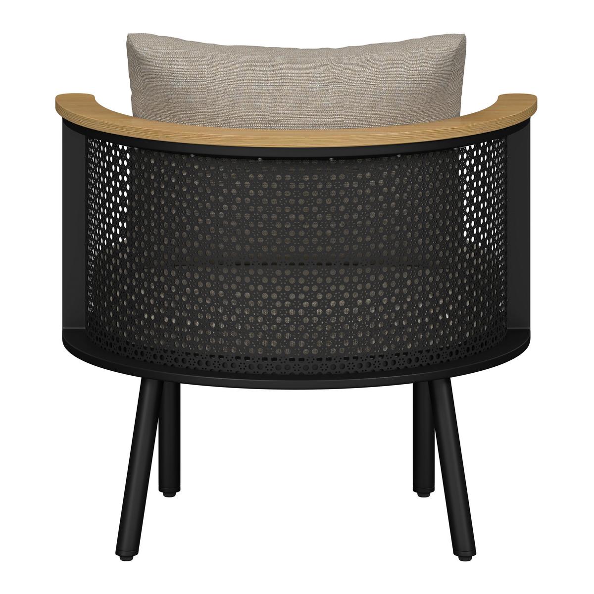 JEDÁLENSKÁ TERASOVÁ SÚPRAVA LISSA - čierna/farba hrušky, Modern, kov/textil - Bessagi Garden