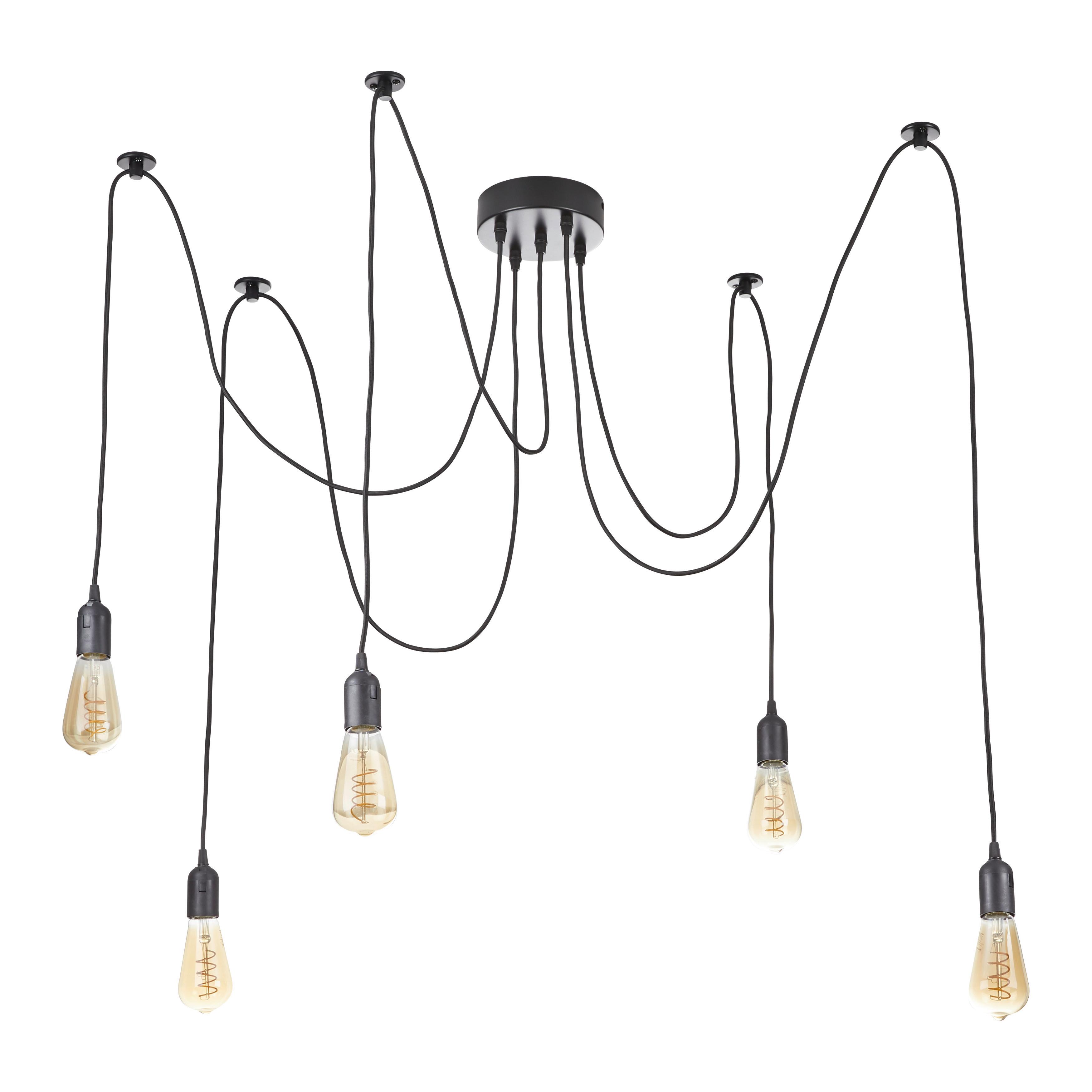 Hängeleuchte Maracana - Schwarz, Design, Kunststoff (15cm) - Globo