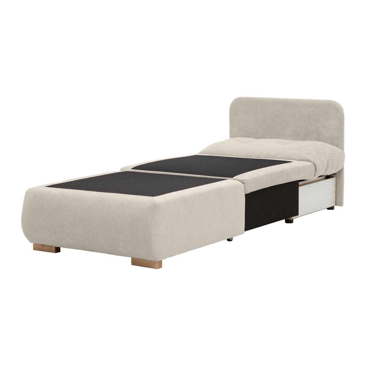 Rozkládací křeslo MODENA, béžová - černá/přírodní barvy, textil/plast (89/88/90cm) - Based