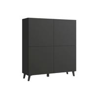 Highboard Phuket 120 Schwarz B: 120 Cm - Schwarz, Design, Holzwerkstoff (120/128/39cm) - Livetastic