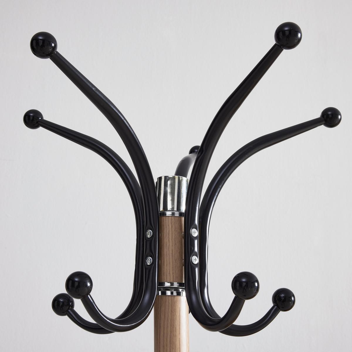 ŠATNÍ STOJAN MUCKI - černá/barvy dubu, Moderní, kov/kámen (39/171cm) - Mömax
