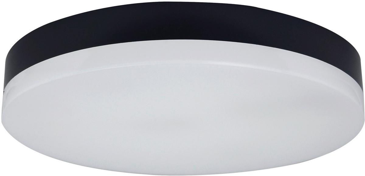 Led-deckenleuchte Ø 28 Cm, Für In- Und Outdoor - Schwarz, Basics, Kunststoff (28/5,1cm)