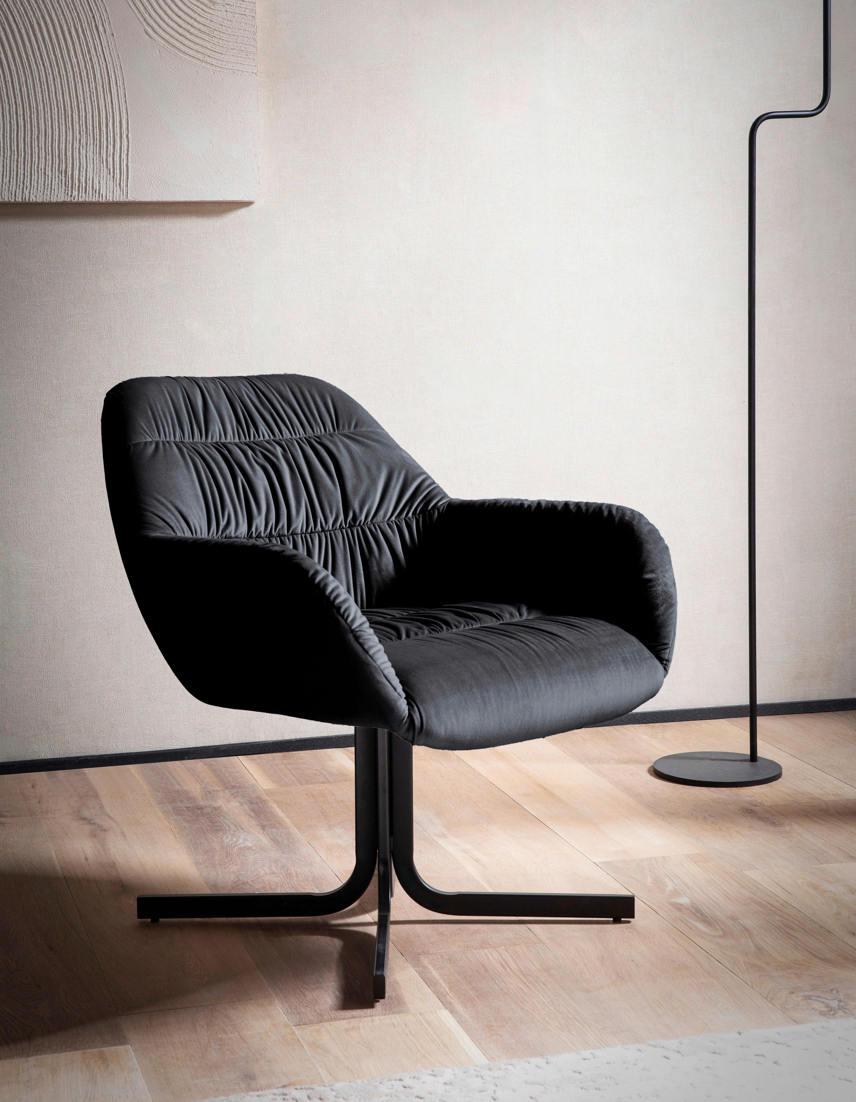 Sessel Schwarz B: 64 cm - Schwarz, Design, Textil (64/74/68cm) - Livetastic