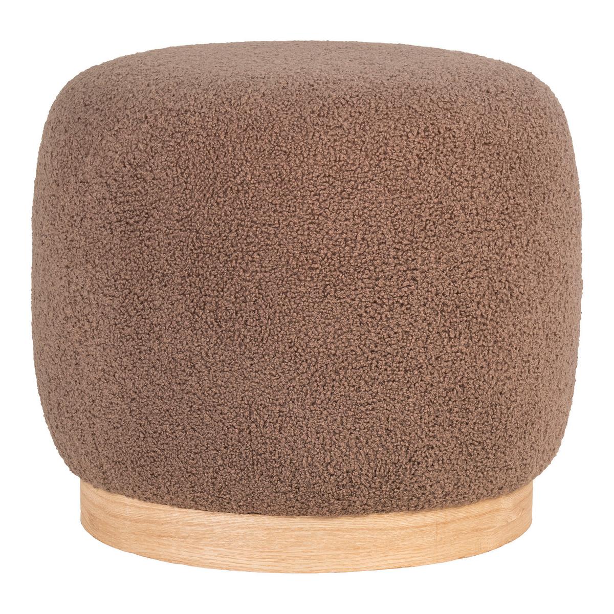 Pouf Belfort Braun, B/h/t: 44,5x40x44,5cm - Braun, Basics, Textil (44,5/40/44,5cm)