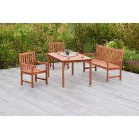 Gartenmöbel Set 4-tlg. Santos Eukalyptusholz - Naturfarben, MODERN, Holz - Gardenson