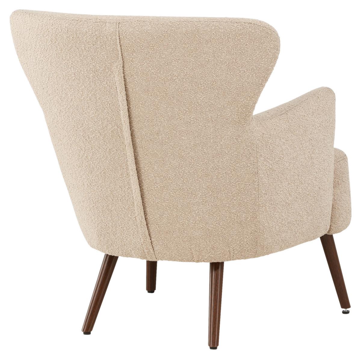 Ohrensessel Lincoln - Beige/Braun, Design, Textil/Metall (76/85/77cm) - Livetastic