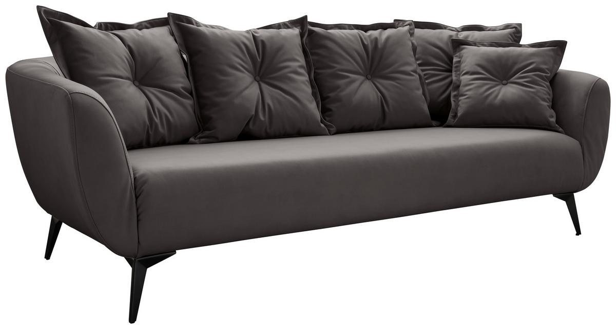 3-Sitzer-Sofa Baggio Anthrazit B: 236 cm - Anthrazit/Schwarz, MODERN, Textil (236/94/103cm) - Livetastic