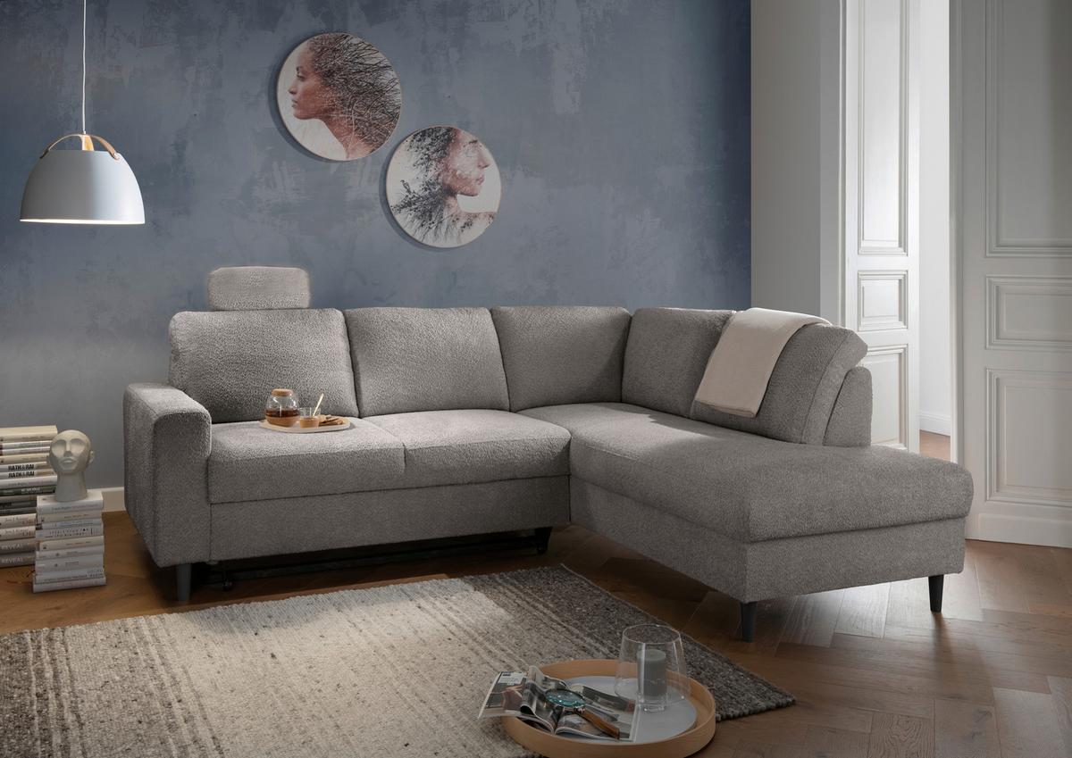 Eckschlafsofa Passione Anthrazit S: 242x200 Cm - Anthrazit/Schwarz, MODERN, Textil (242/200cm) - Livetastic