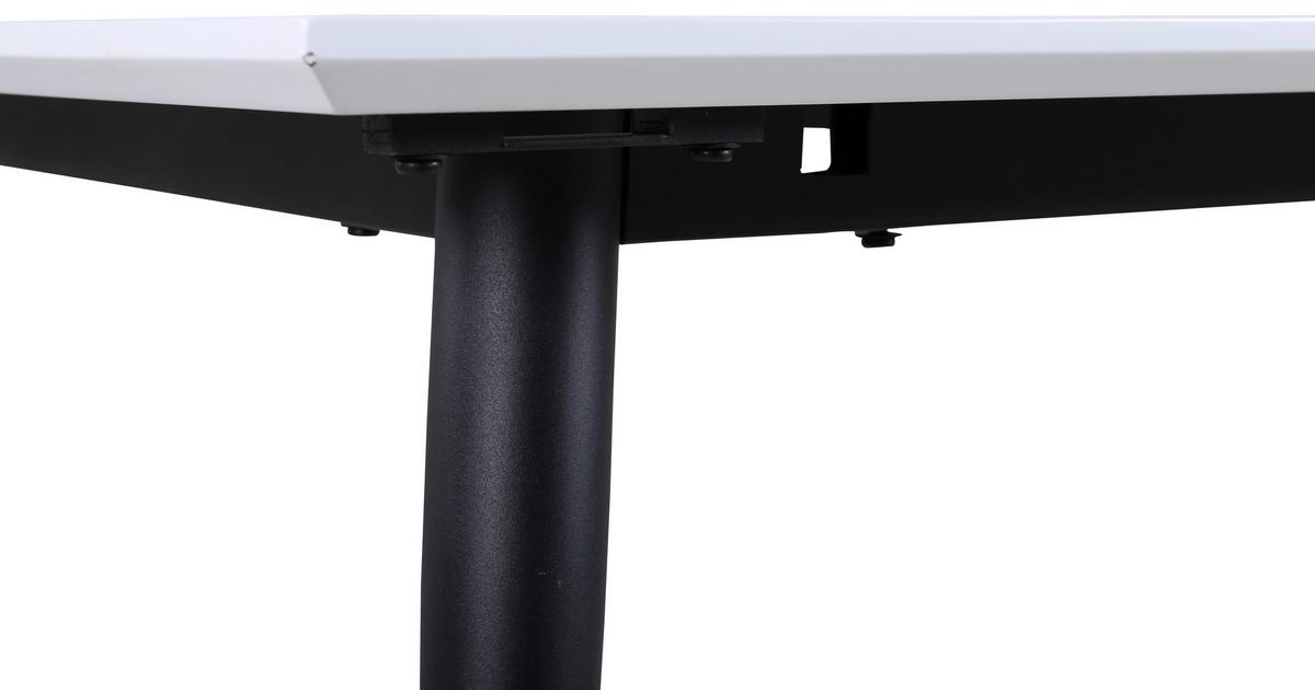 Esstisch Jimmy - Schwarz/Weiß, Design, Kunststoff/Metall (150/90/76cm) - Livetastic