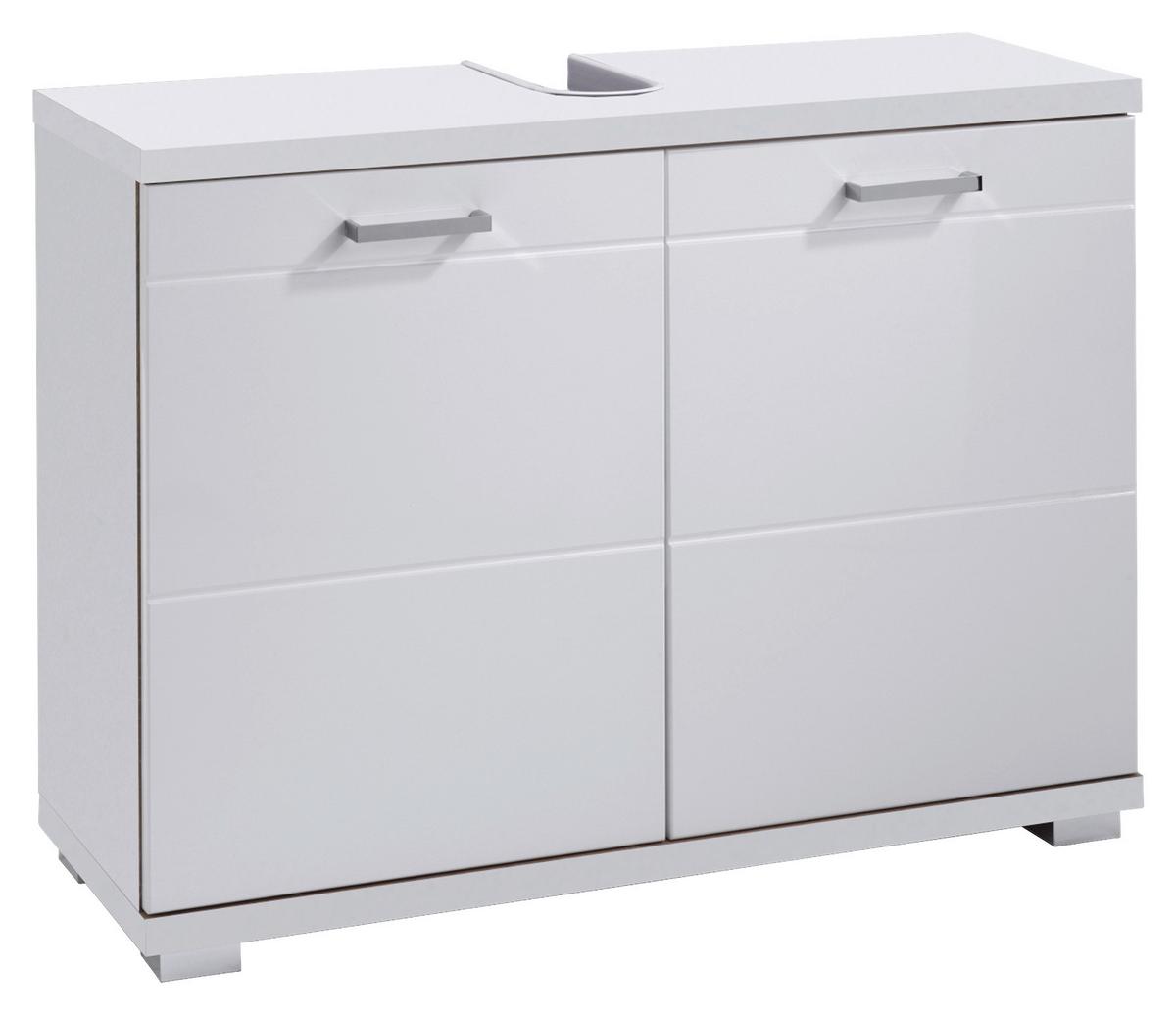 Waschbeckenunterschrank Mit Türdämpfung Nebraska B: 80 cm - Chromfarben/Weiß, MODERN, Holzwerkstoff (80/59/31,5cm) - MID.YOU