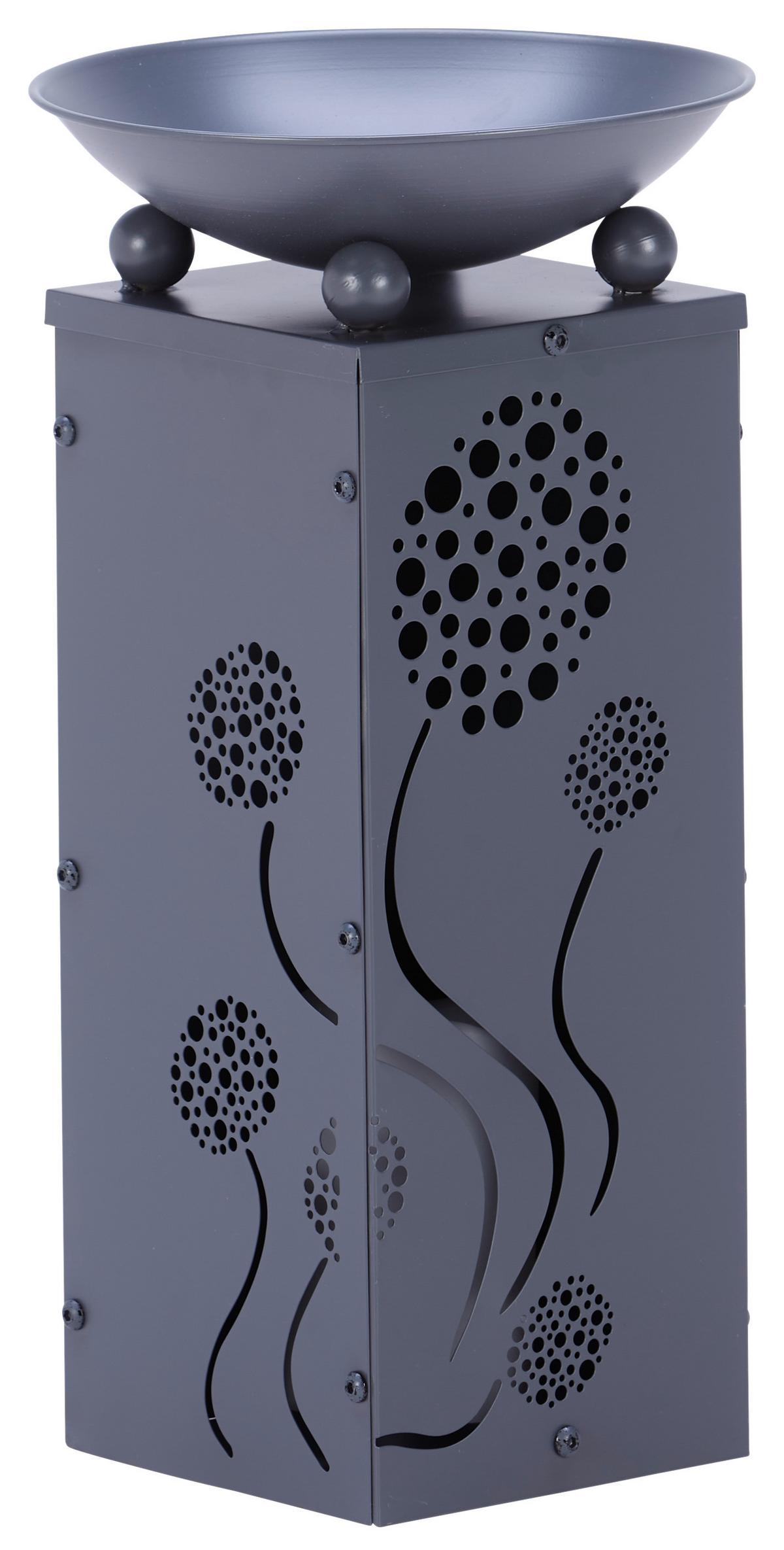 Led Dekosäule mit Schale Pusteblume H: 39 cm - Grau, Basics, Metall (21/21/39cm)