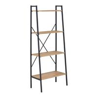 Regal GIORGIA 60 cm - černá/přírodní barvy, Moderní, kov/dřevo (60/148/32cm) - Bessagi Home