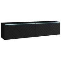 Nízká komoda s LED osvětlením 140cm - šedá/černá, Basics, kompozitní dřevo/plast (140/30/33cm) - P & B