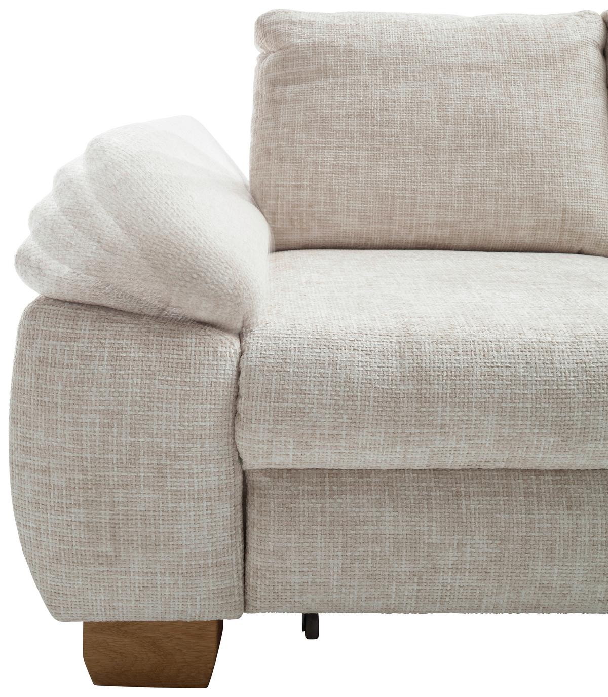 Eckschlafsofa Positano, Creme S: 265x206 Cm - Wildeiche/Creme, MODERN, Textil (265/206cm) - Livetastic