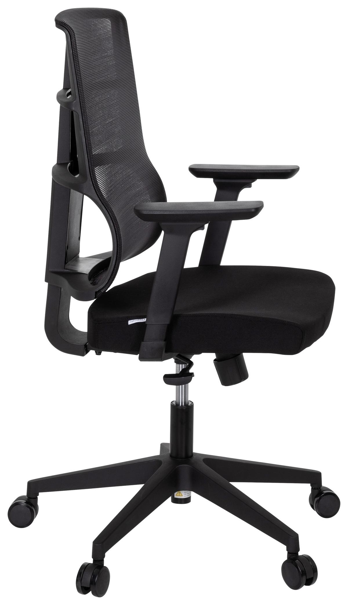 Drehstuhl Spinio Schwarz - Schwarz, MODERN, Kunststoff/Textil (65/124/60cm) - MID.YOU
