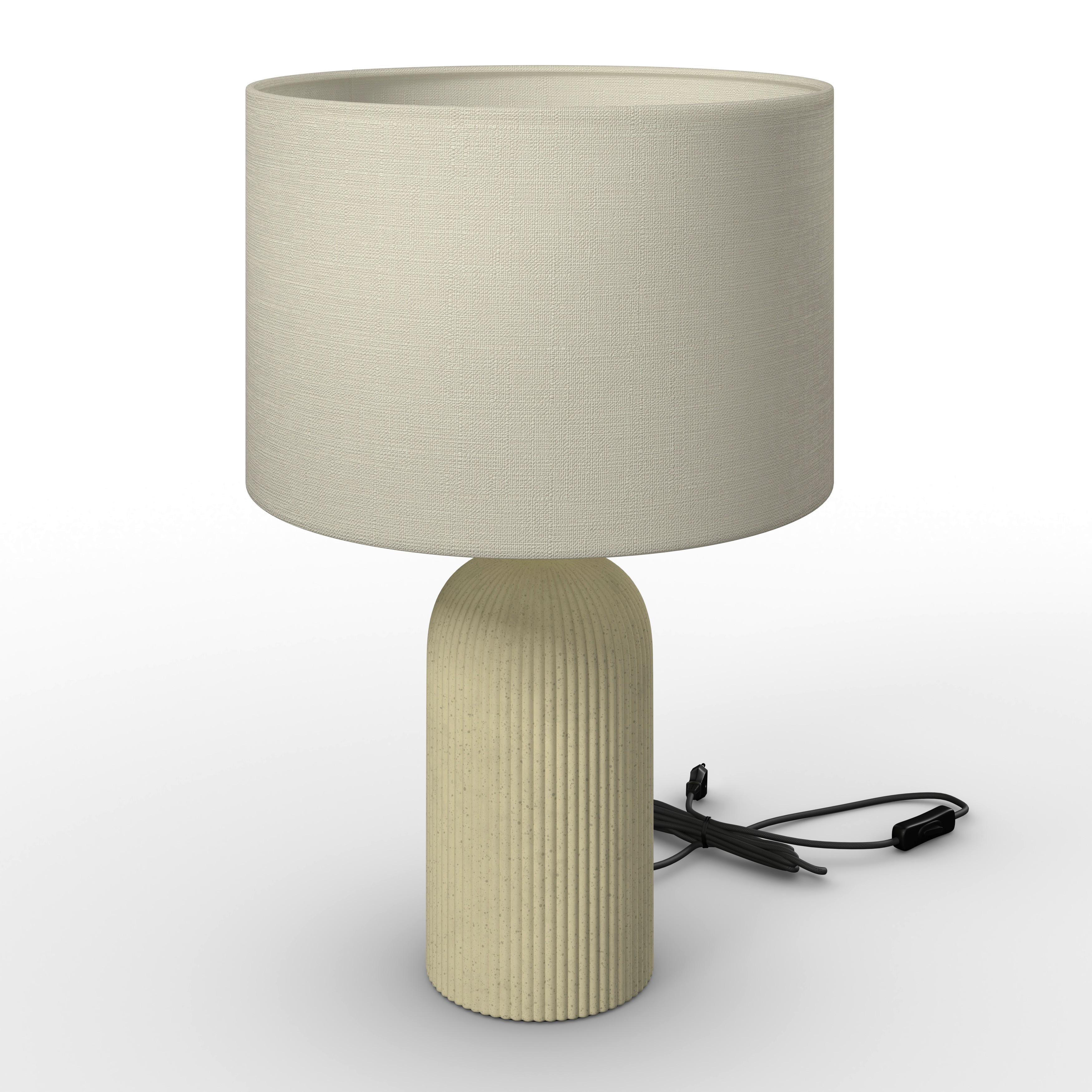 Tischleuchte Lucina Beige/Creme max. 40 Watt - krémová/béžová, Modern, kov/textil (30/46cm) - Bessagi Home