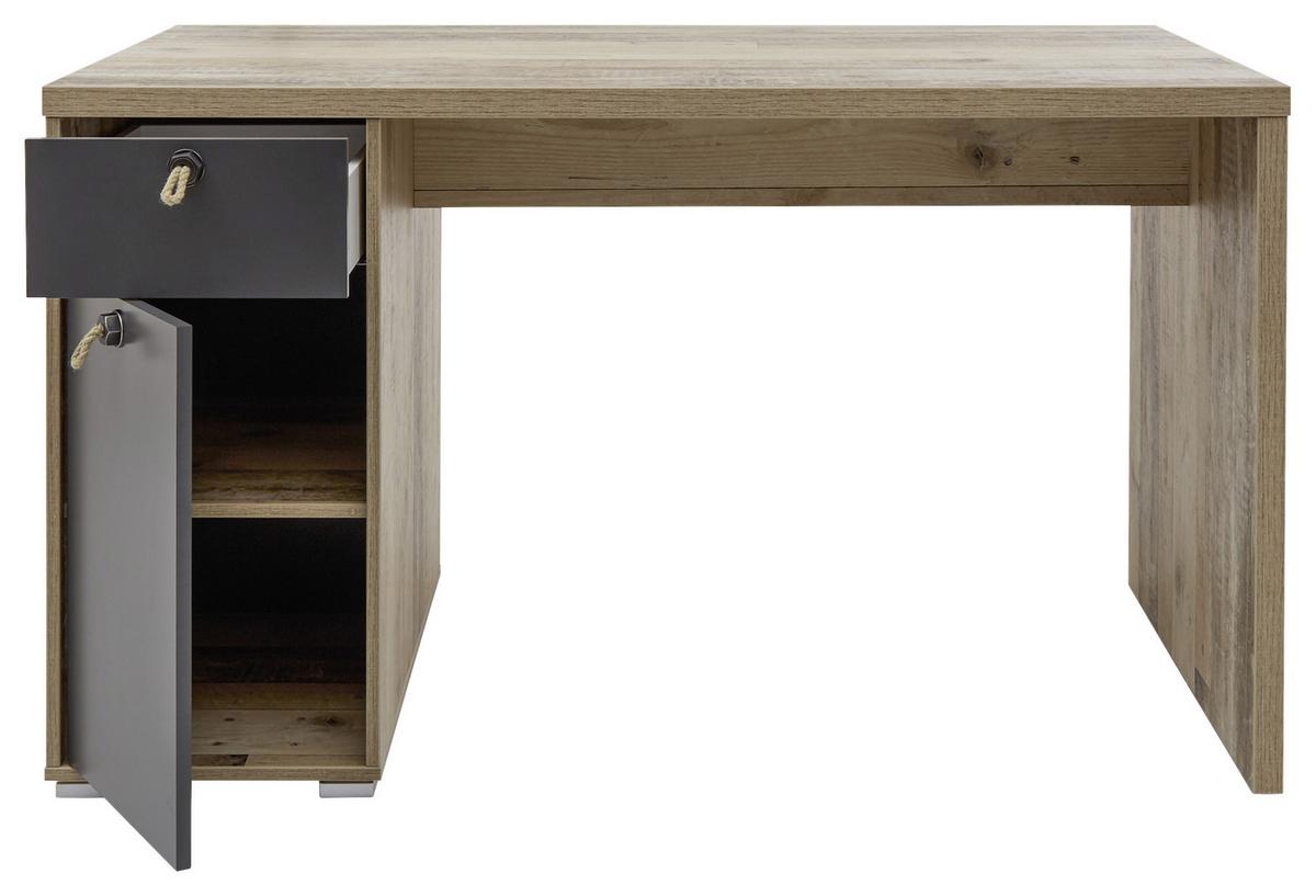 Psací stůl MERLIN - barvy smrku/přírodní barvy, Basics, kompozitní dřevo/plast (130/70/75cm)