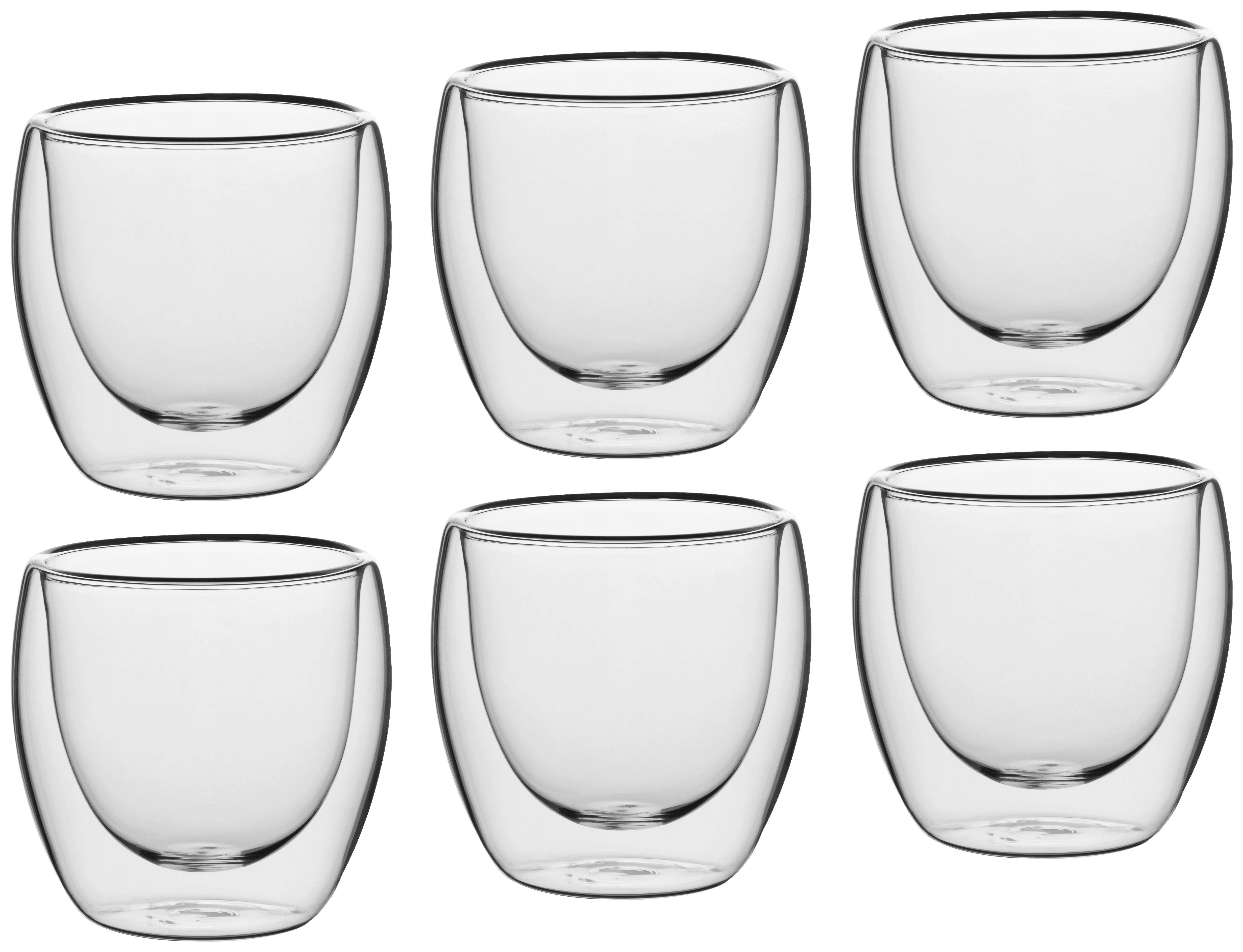 Kaffeeglas Transparent, 6-Teilig - Transparent, Trend, Glas (180ml) - Mäser