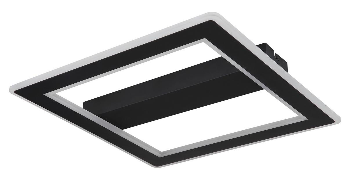 LED-Deckenleuchte 67269-30 - Opal/Schwarz, Design, Kunststoff/Metall (45/45/5cm) - Globo