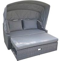 Loungesofa Monte Carlo - Dunkelgrau/Grau, Basics, Kunststoff/Textil (144/74/146cm) - Gardenson