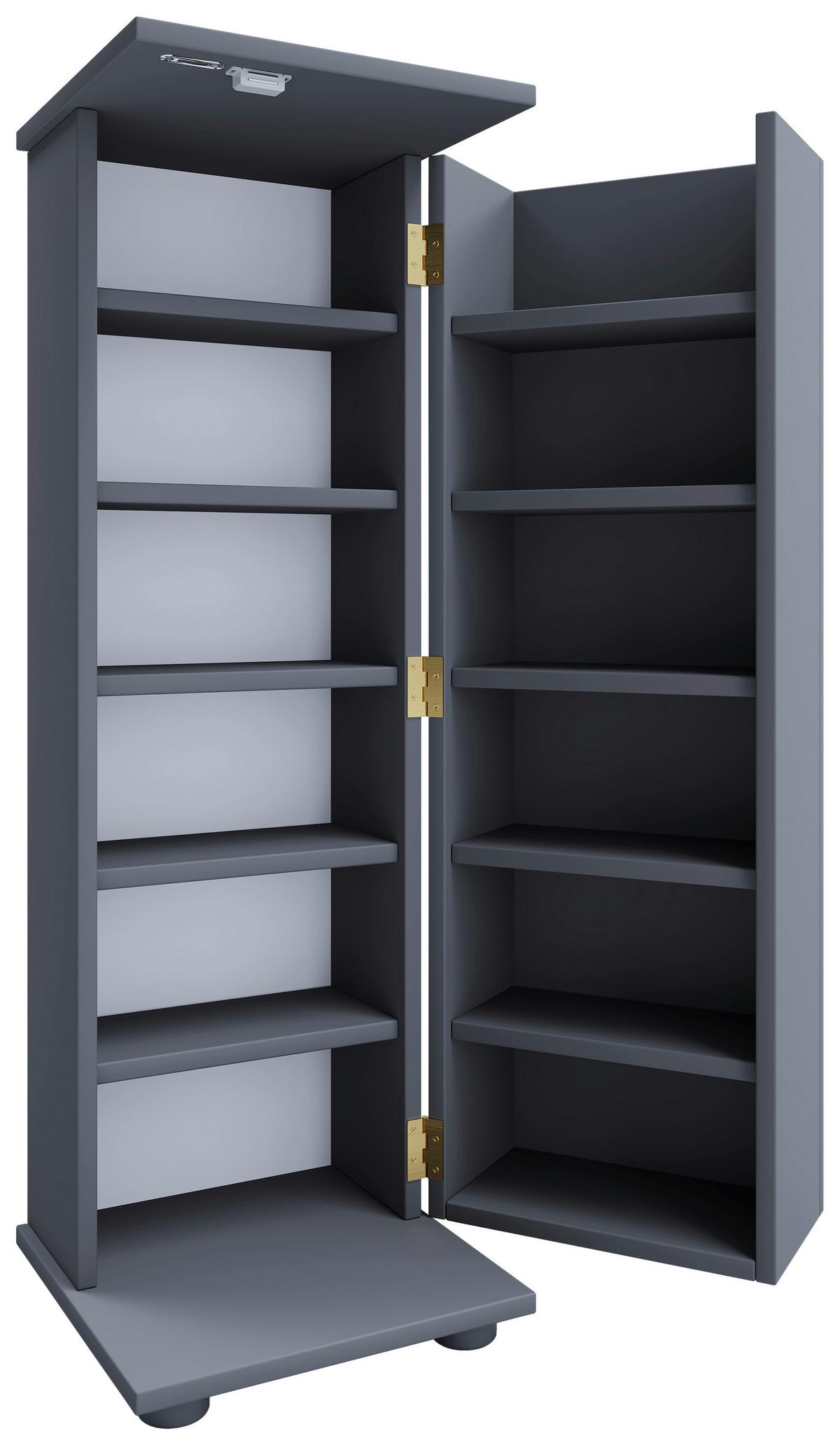 CD-Regal Engalo Anthrazit B: 31 cm - Anthrazit/Schwarz, Design, Holzwerkstoff (31/93/31cm) - MID.YOU