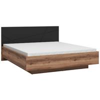Bett Forn 180x200 Cm Schwarz, Eichefarben - Eichefarben/Schwarz, MODERN, Holzwerkstoff (180/200cm) - MID.YOU
