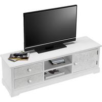 TV diel AVERY - biela/bronzová, Modern, kov/drevo (140/45/40cm) - Bessagi Home