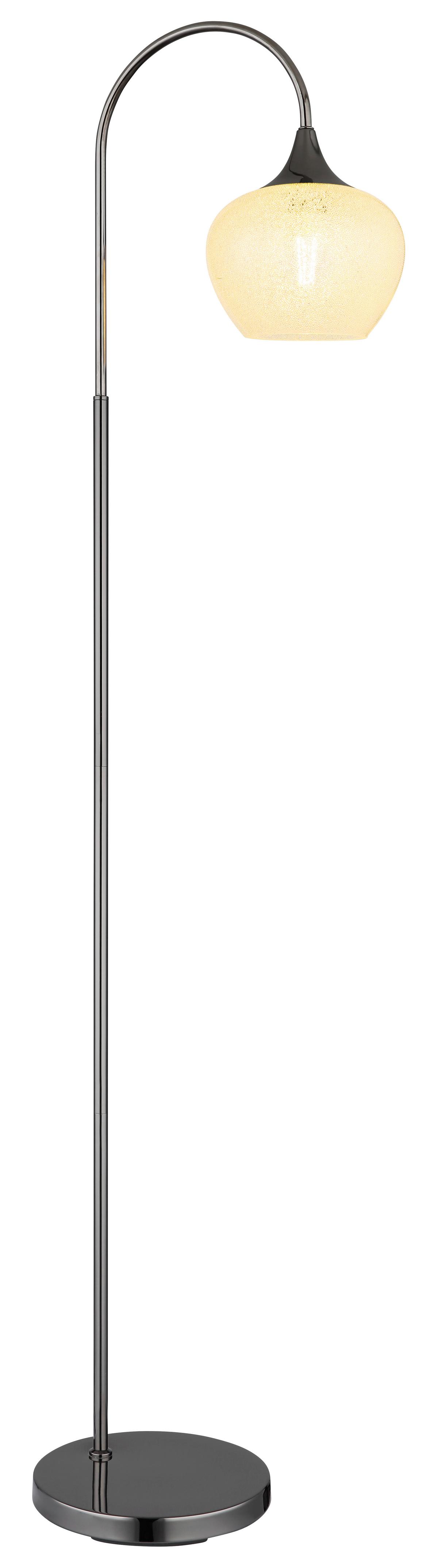 Stehleuchte 15548sk - Klar/Schwarz, KONVENTIONELL, Glas/Metall (39/25/150cm) - Globo