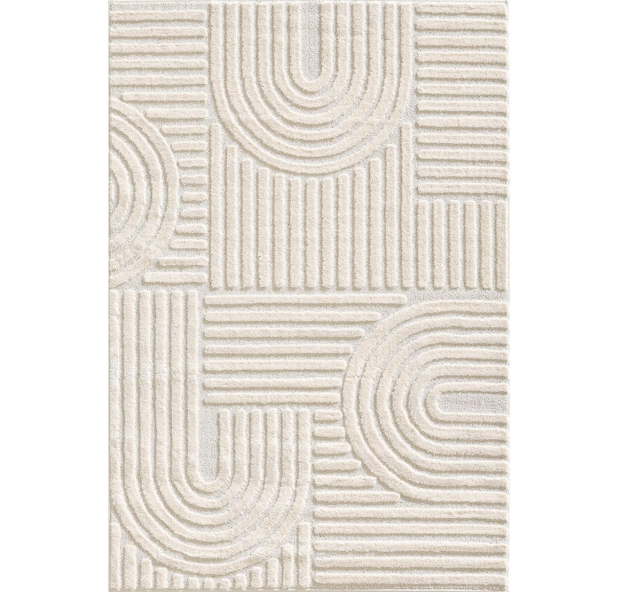 Hochflorteppich Creme Art 60x110 cm - Creme, Basics, Textil (60/110cm) - Novel