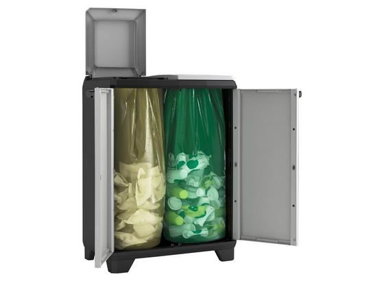 Müllsackständer Split Premium - Hellgrau/Schwarz, KONVENTIONELL, Kunststoff (68cm) - Keter Müllsackständer Split Premium - Hellgrau/Schwarz, KONVENTIONELL, Kunststoff (68cm) - Keter