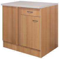 Eckunterschrank Nano 110 cm Buche Dekor 1 Lade 1 Tür - Beige/Buchefarben, MODERN, Holzwerkstoff (110/85/57cm) - FlexWell