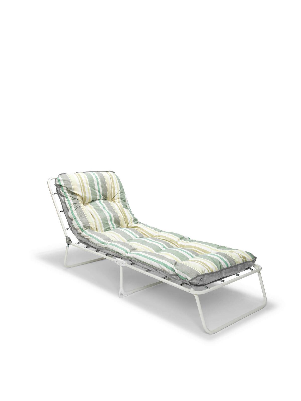 Sonnenliege Wörthersee – 3-Bein-Liege - Weiß/Grau, Basics, Textil/Metall (60/38/180cm)