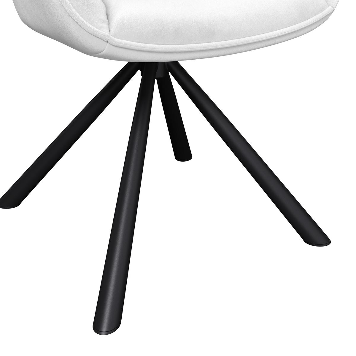 Armlehnstuhl Silvi Samt Beige 360° drehbar - Beige/Schwarz, KONVENTIONELL, Textil/Metall (62/85/62cm)