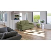Schlafsofa mit Bettkasten Ken Olivgrün - Chromfarben/Schwarz, Design, Holzwerkstoff/Textil (200/92/90cm) - P & B