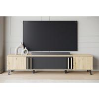 Lowboard Helsinki 183 Eiche Artisan/Schwarz B:180 cm - Schwarz/Eiche Artisan, Trend, Holzwerkstoff (180/40/33cm) - P & B