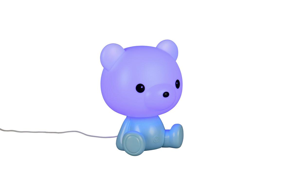 LED-Tischleuchte Cutie Weiß Hellblau B: 19 cm - Weiß/Hellblau, LIFESTYLE, Kunststoff (21/19/25,5cm)