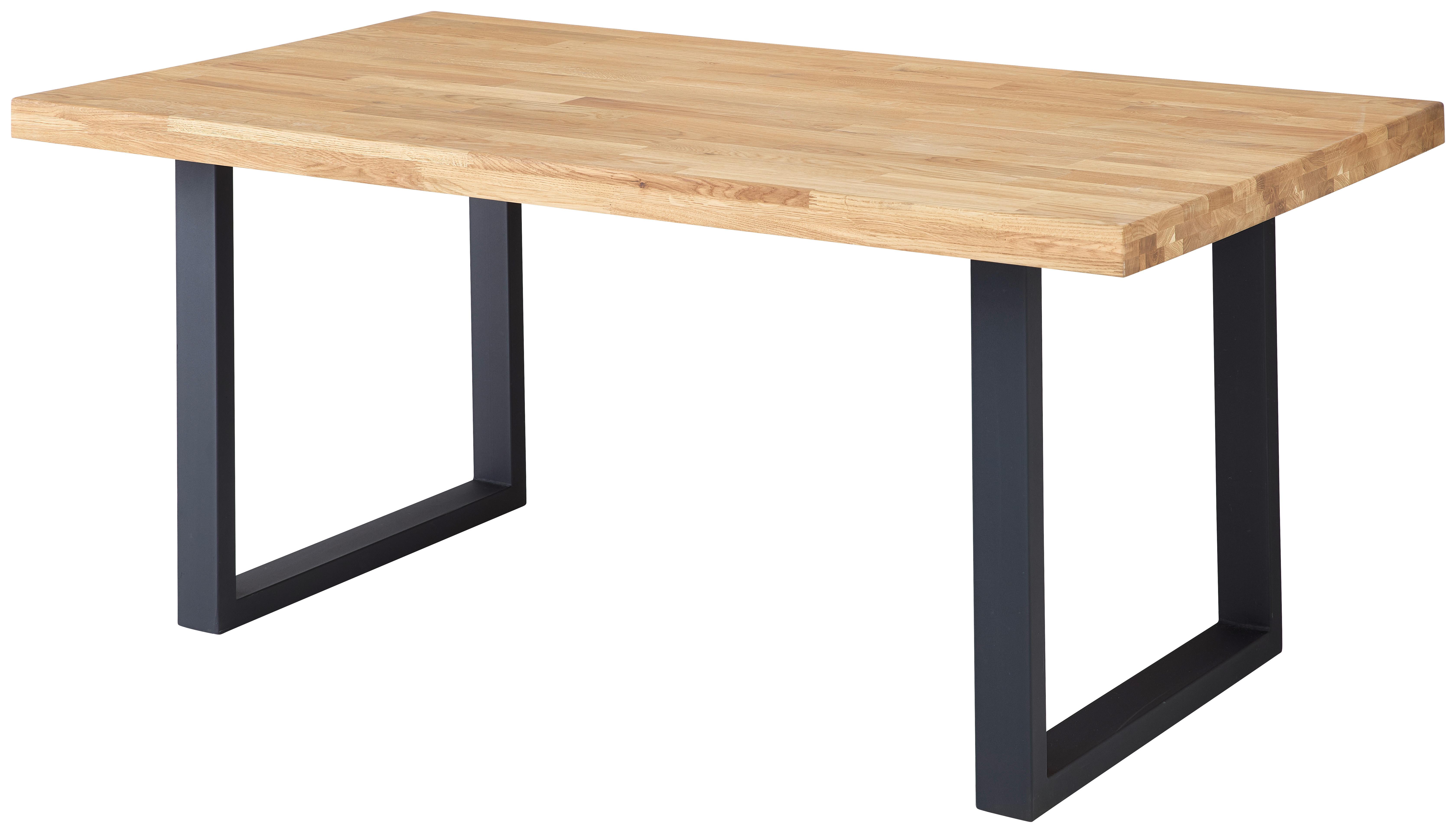Esstisch Chris U 180x76x100 Cm Eiche/schwarz - Eichefarben/Schwarz, MODERN, Holz/Metall (180/100/76cm) - Livetastic