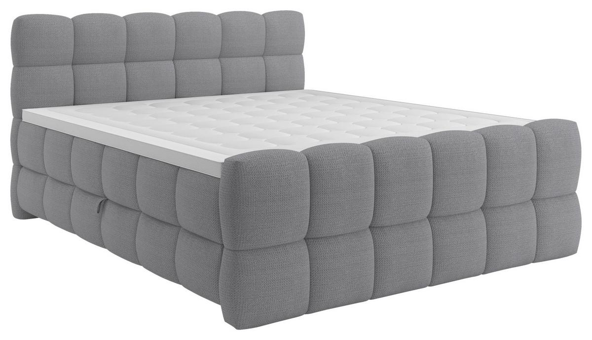 BOXSPRINGBETT inkl. Bettkasten 180x200 - Schwarz/Grau, Trend, Holz/Holzwerkstoff (180/200cm) - Sembella
