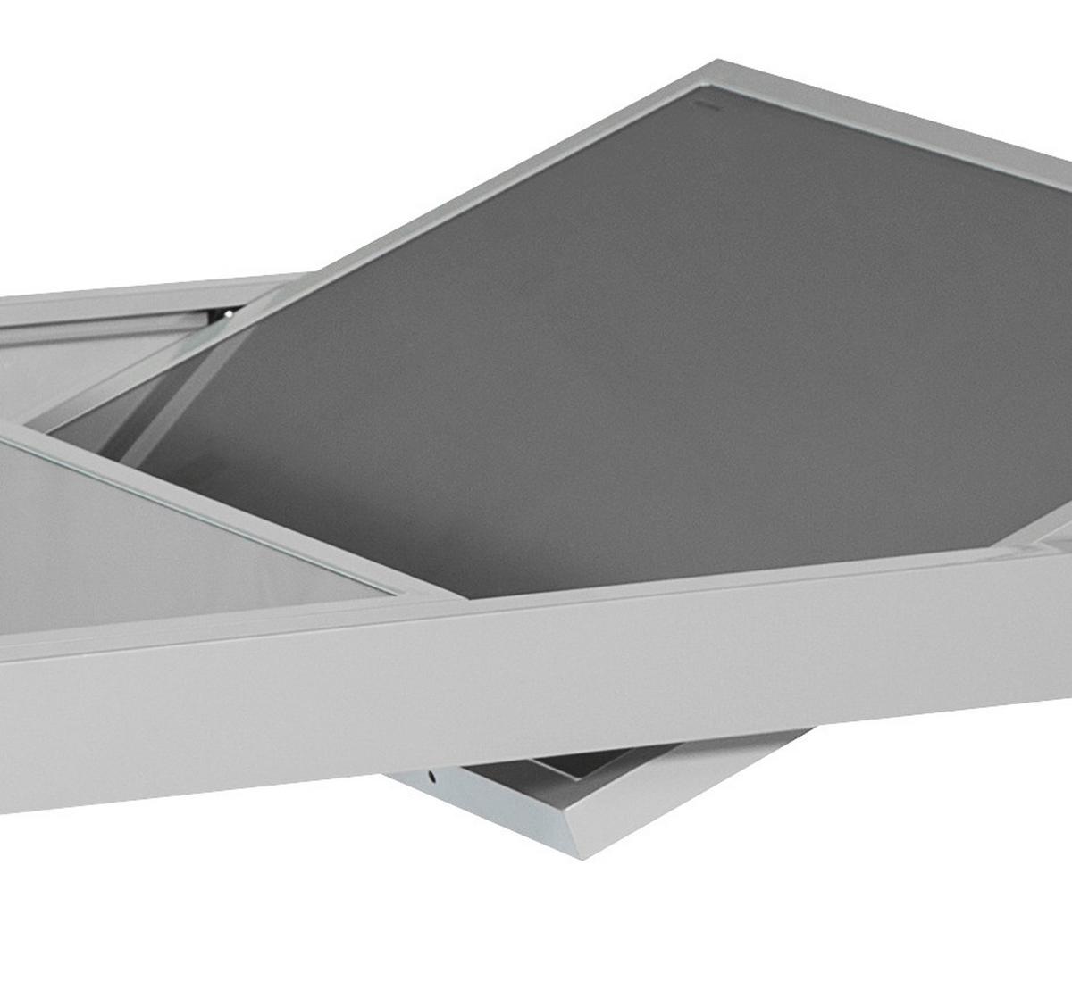 Gartentisch Ausziehbar Metall/glas L: 160-220 Cm - Silberfarben, KONVENTIONELL, Glas/Metall (160-220/90/75cm) - Gardenson